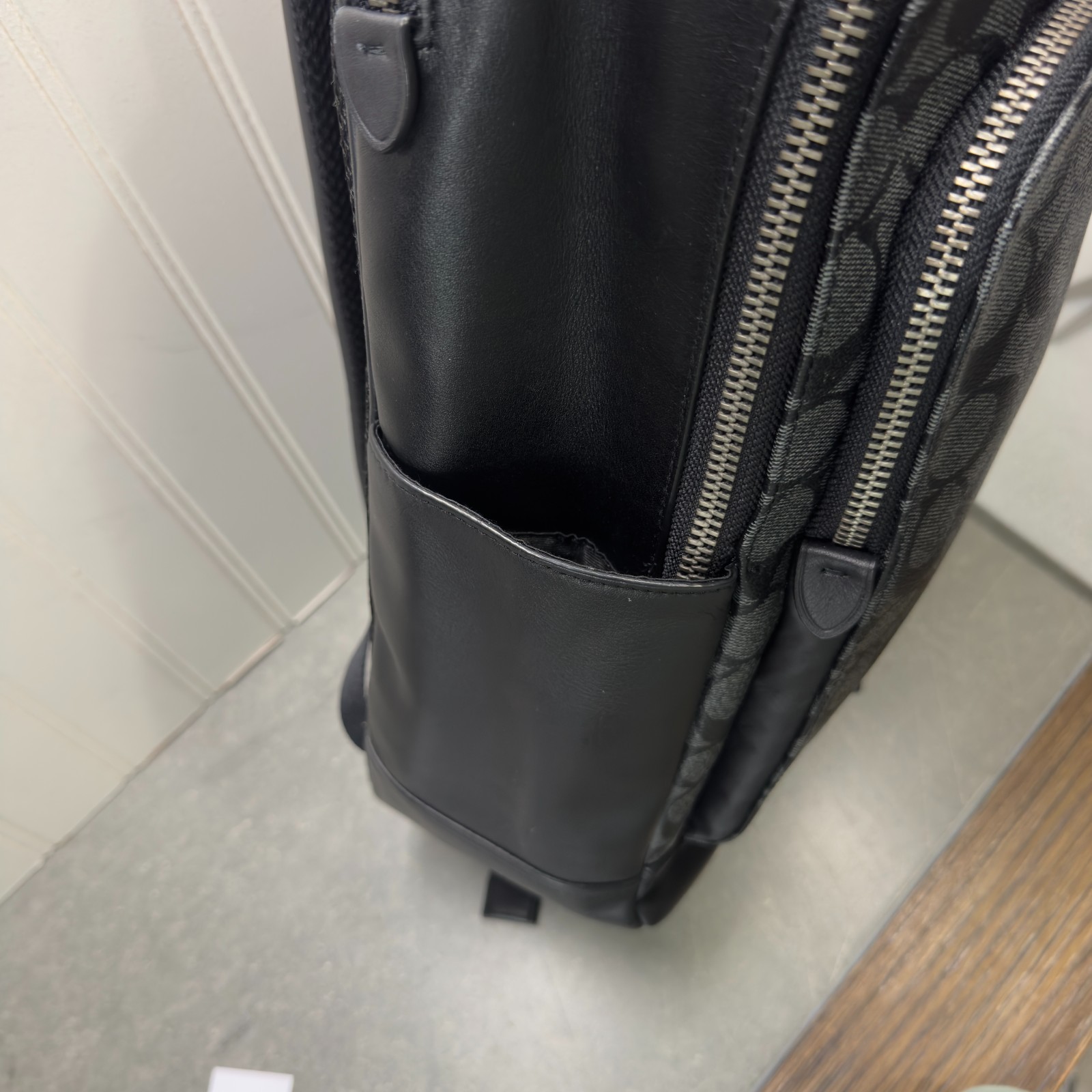 Coach West Backpack (Style No. C1363)-Black w/Coach Stripes, EUC