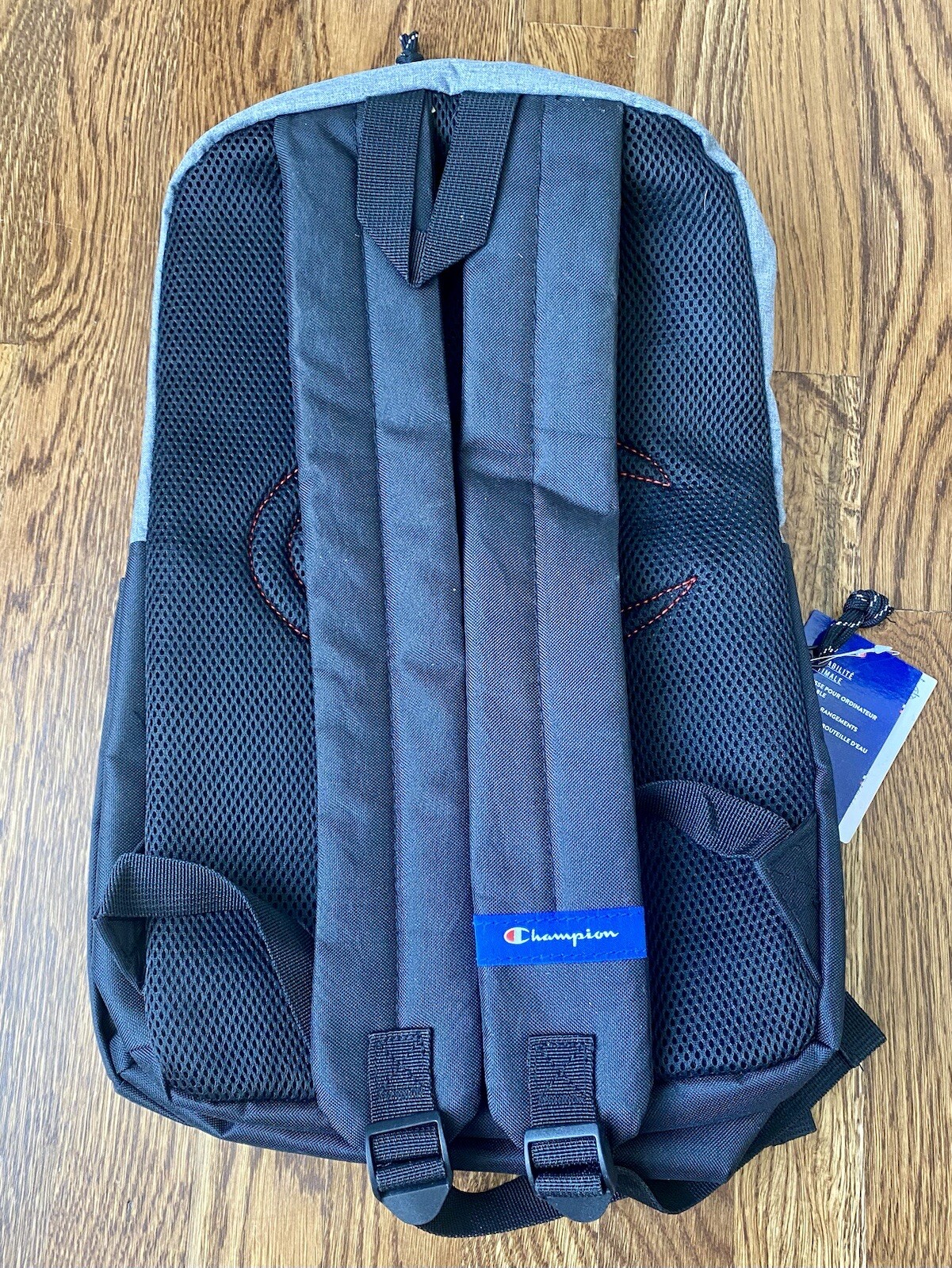 CHAMPION CHF1000-920 Manuscript Backpack Men’s100% Polyester Grey Black NWT