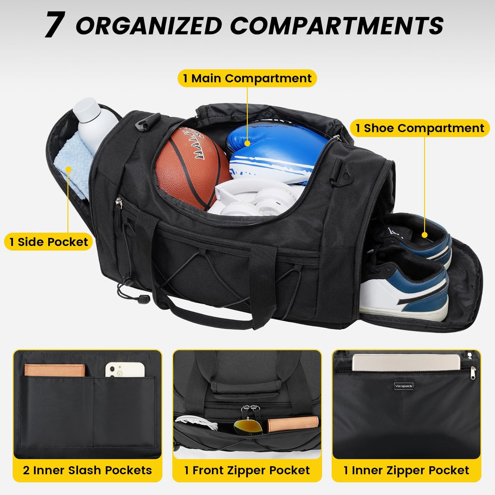 Gym Bag for Men – 18 Inches Small Duffle Bag for Travel Lightweight Duffel Ba…