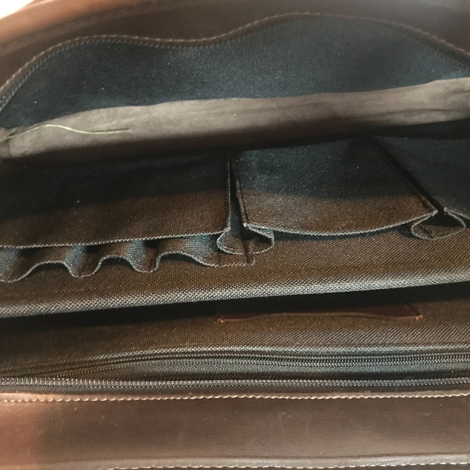 JACK GEORGES Executive Brown Leather Briefcase Messenger Bag Zip Top 16″ USA