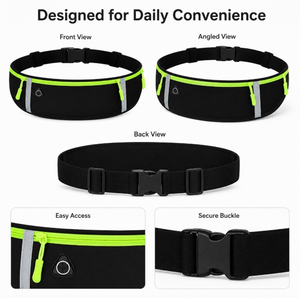 Adjustable Running Belt Water Resistant Waist Pack Fanny Bag Unisex Phone Pouch