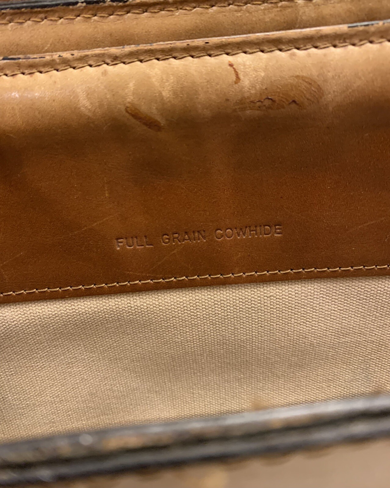 SCHLESINGER Brothers Vintage Cowhide Leather Briefcase Portfolio Brown Camel
