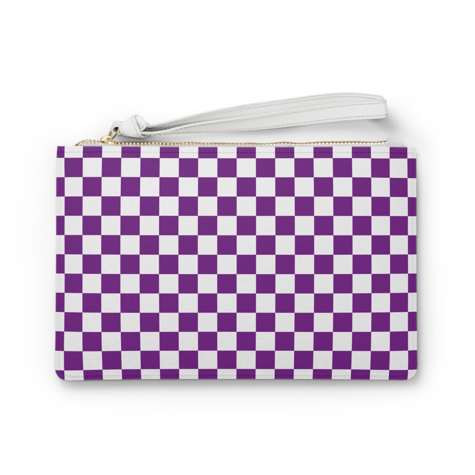 Checkerboard Clutch / Pouch – Vegan Leather – 9.5″ x 6.5″ x 0.2″ – New With Tags