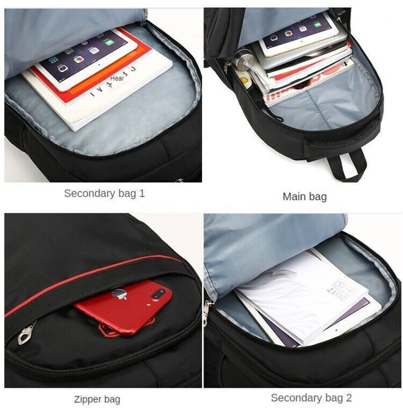 Men’s Waterproof Backpack Laptop Bag for Work Travel School USB Charging Port