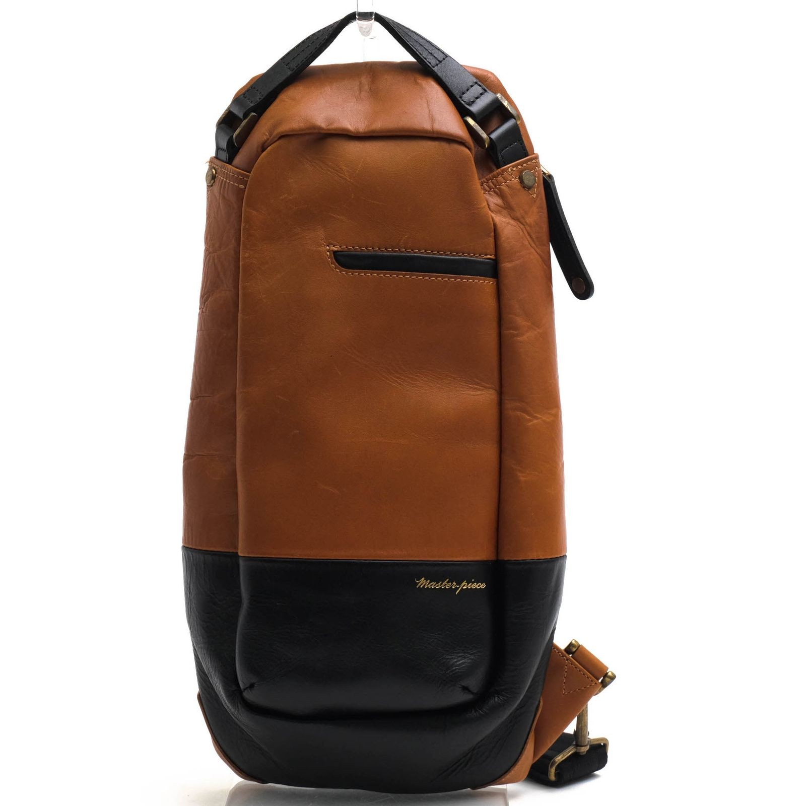master-piece GLOSS 01642-v2 Sling Body Bag Brown Leather Japan Used