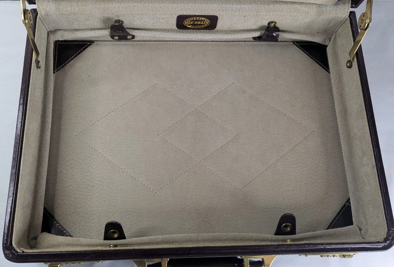 Vintage Leather Hardside Briefcase Burgundy Brown With Dual Combo Locks