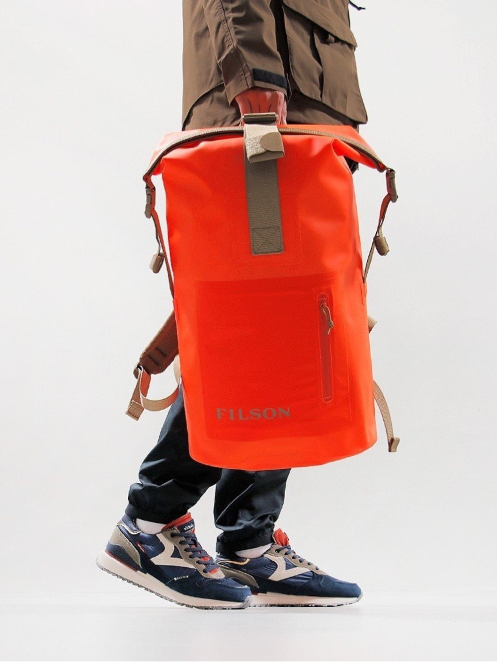 Filson – Dry Backpack Roll Top Drybag – Flame Orange bag – Waterproof TPU – NEW!