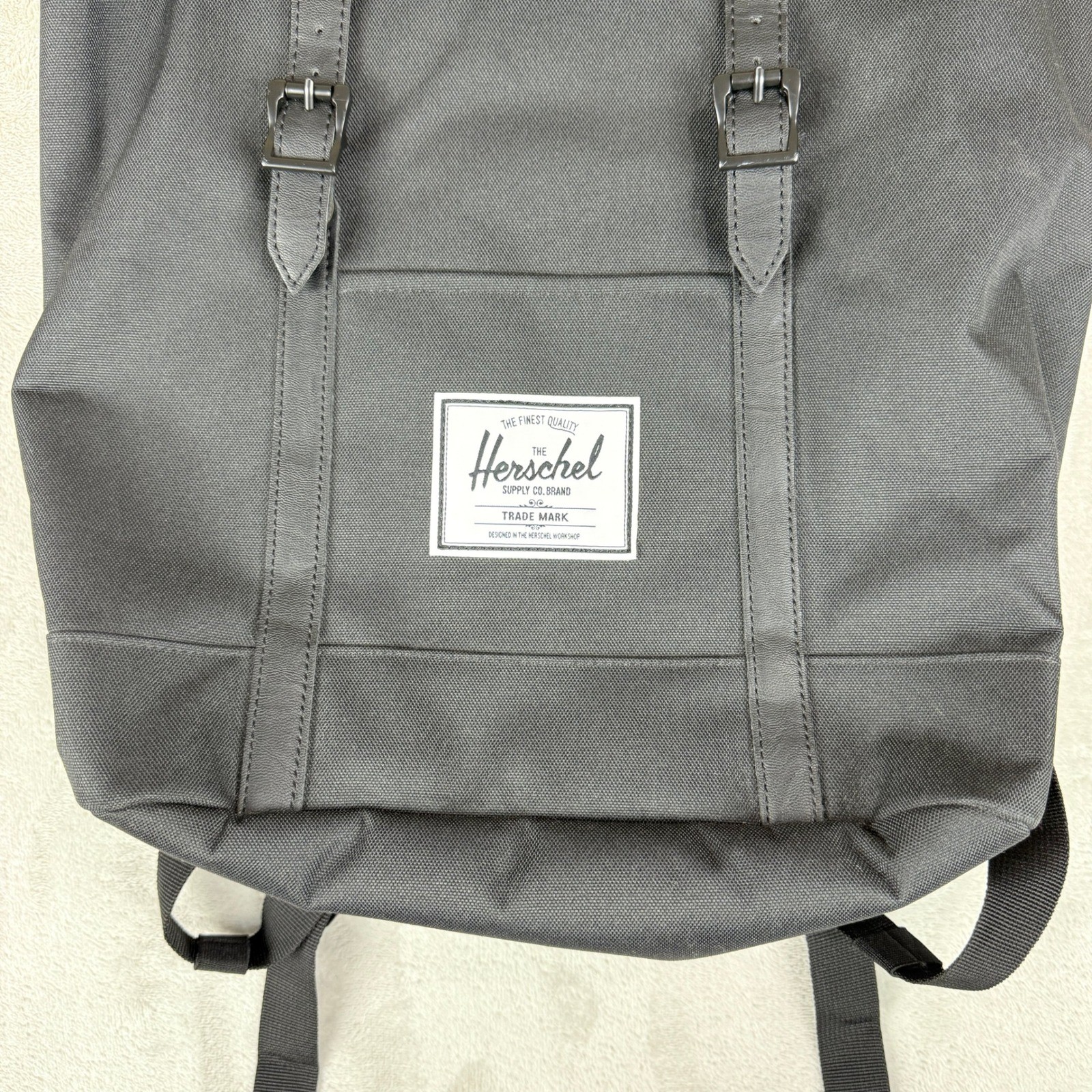 Herschel Supply Co Laptop Backpack Mens 23L Black Retreat Crosshatch Bag NWOT
