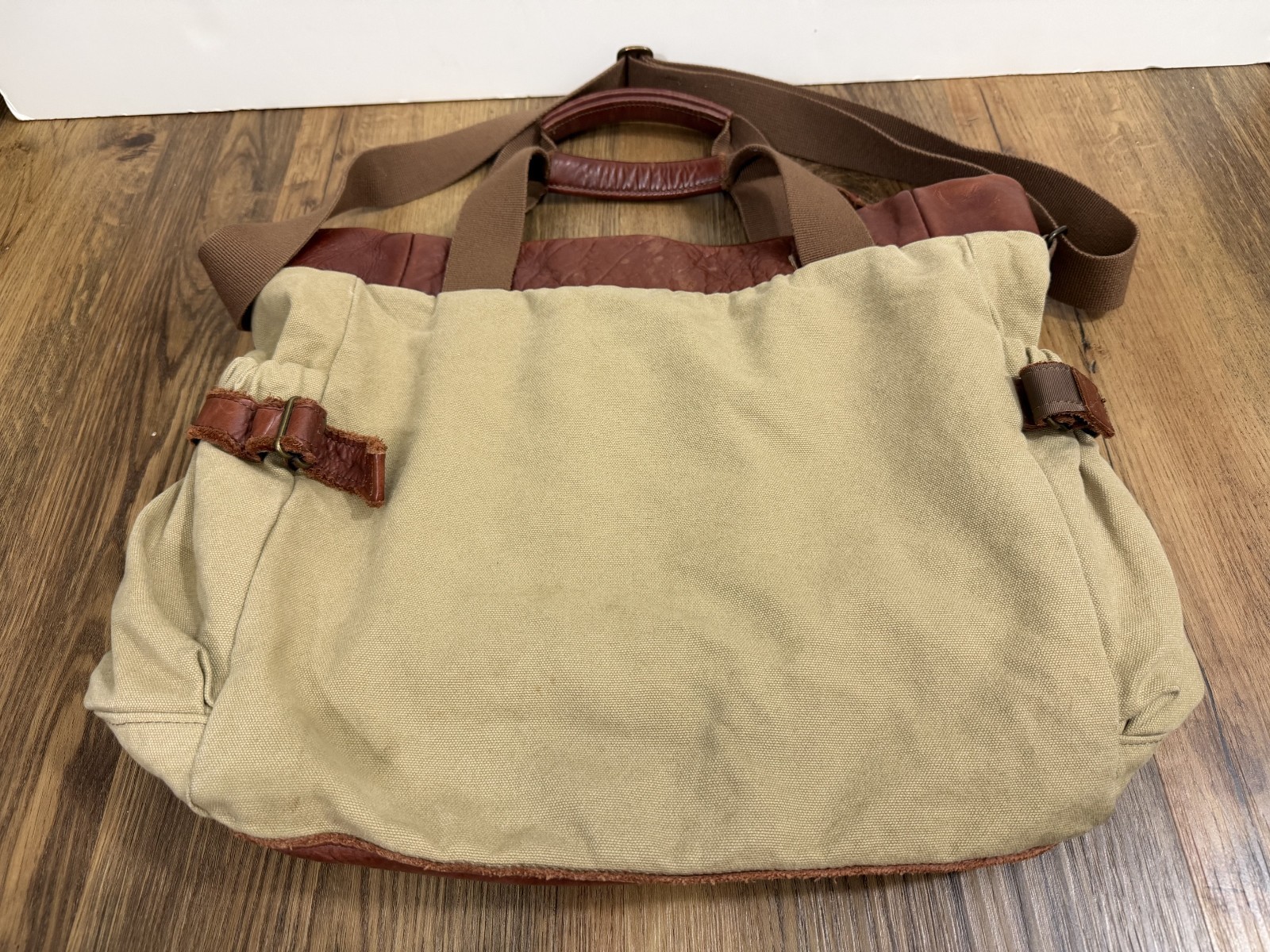Buffalo Jackson Trading Co Leather Canvas Messenger Bag Territory Ahead