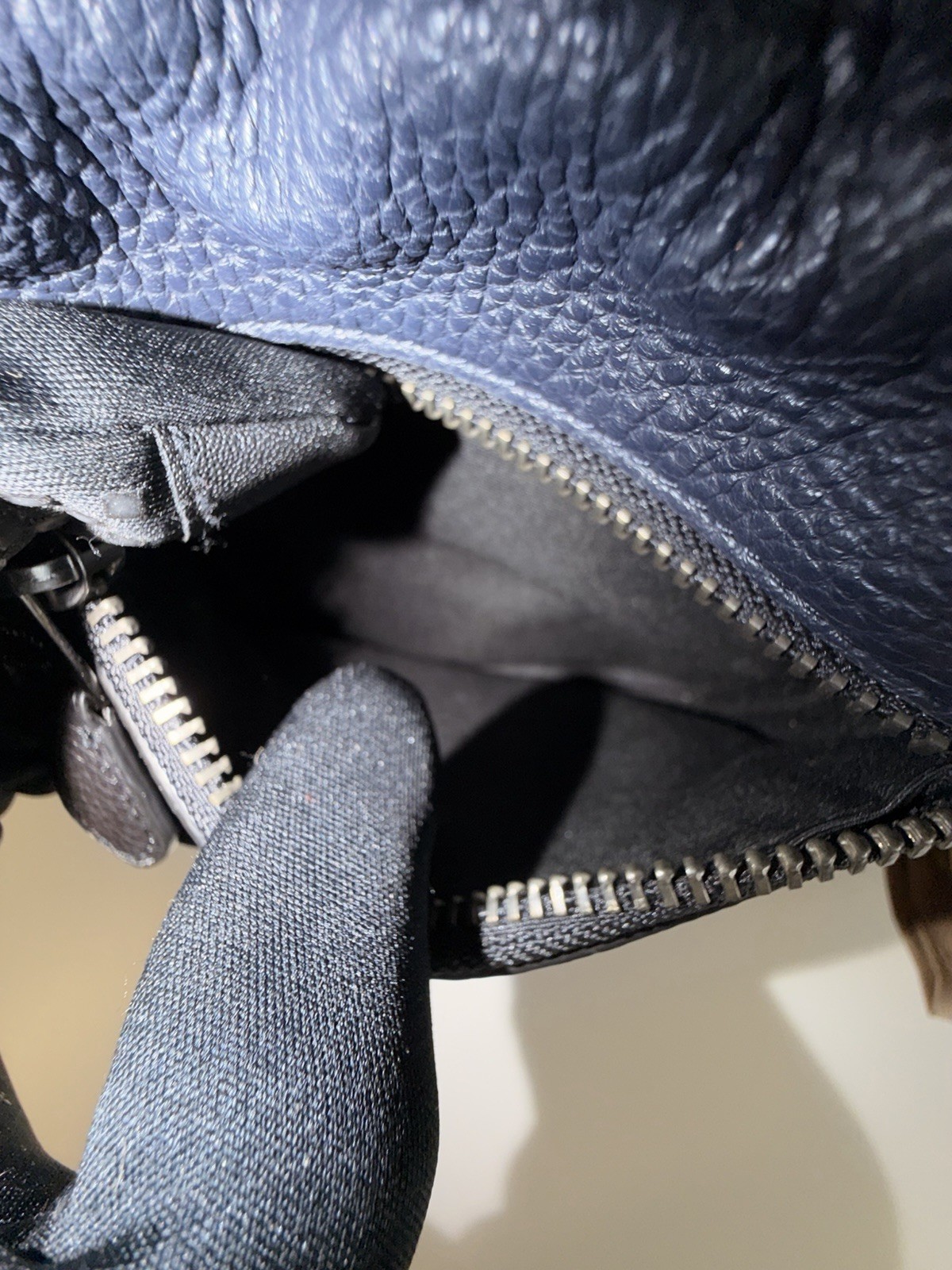 Coach Navy Blue Sling West Pack Backpack Carry Bag Pebbled Leather (2540)