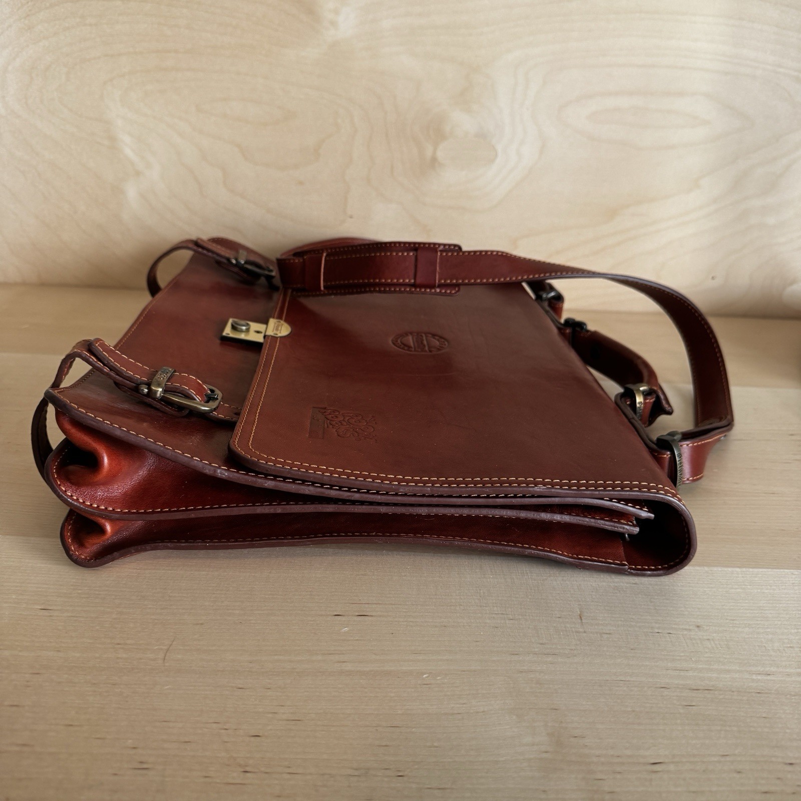Pielnoble Rustic PR703 Leather Briefcase Made in Spain Pop Rocks Inc Rare