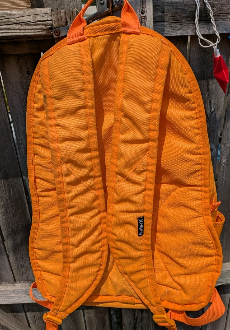 Hurley Neon Orange Backpack. Great for visibility, hiking or to school.