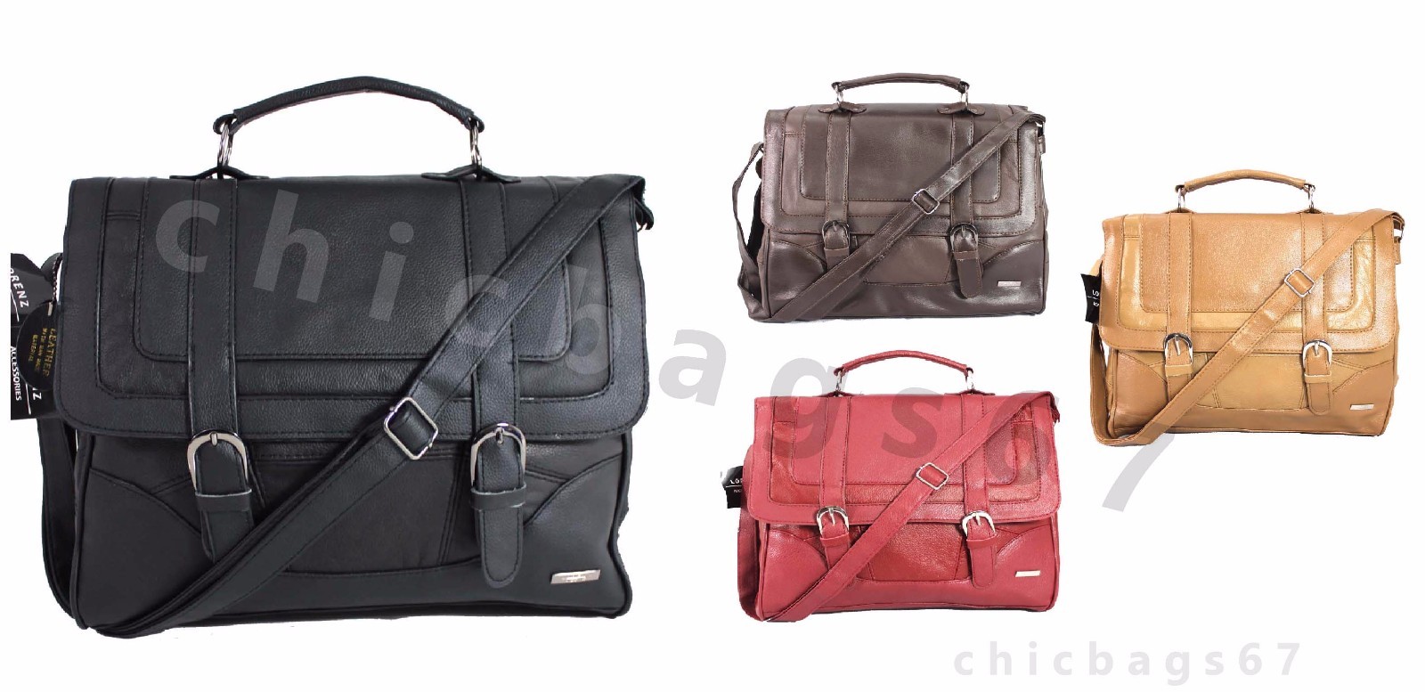 Mens Women Cowhide Genuine Real Leather Briefcase Satchel Shoulder Office bag UK