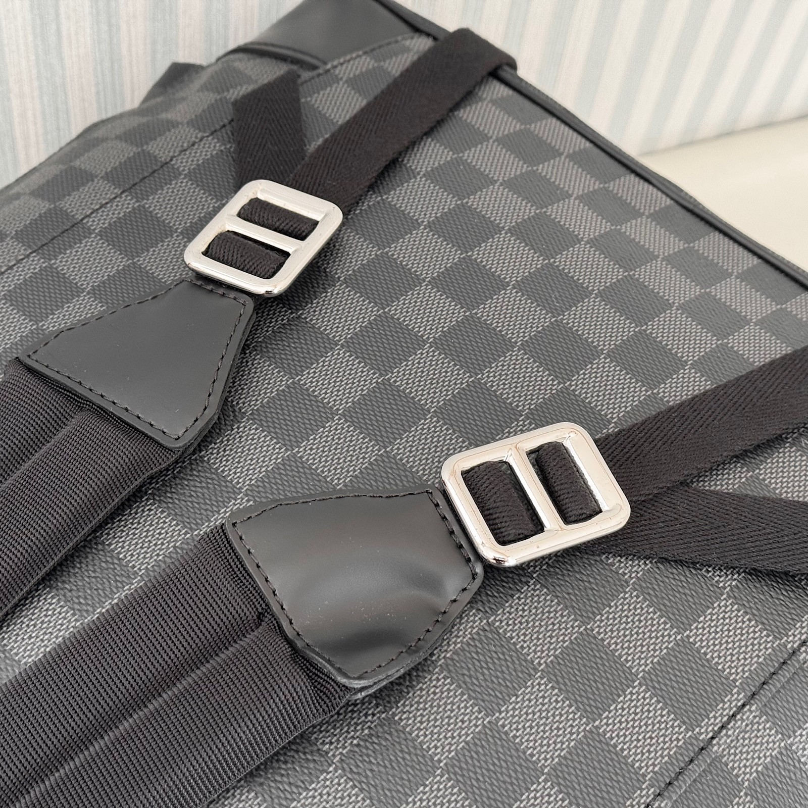LOUIS VUITTON Christopher MM N41379 Damier Graphite Backpack Black Leather Men’s