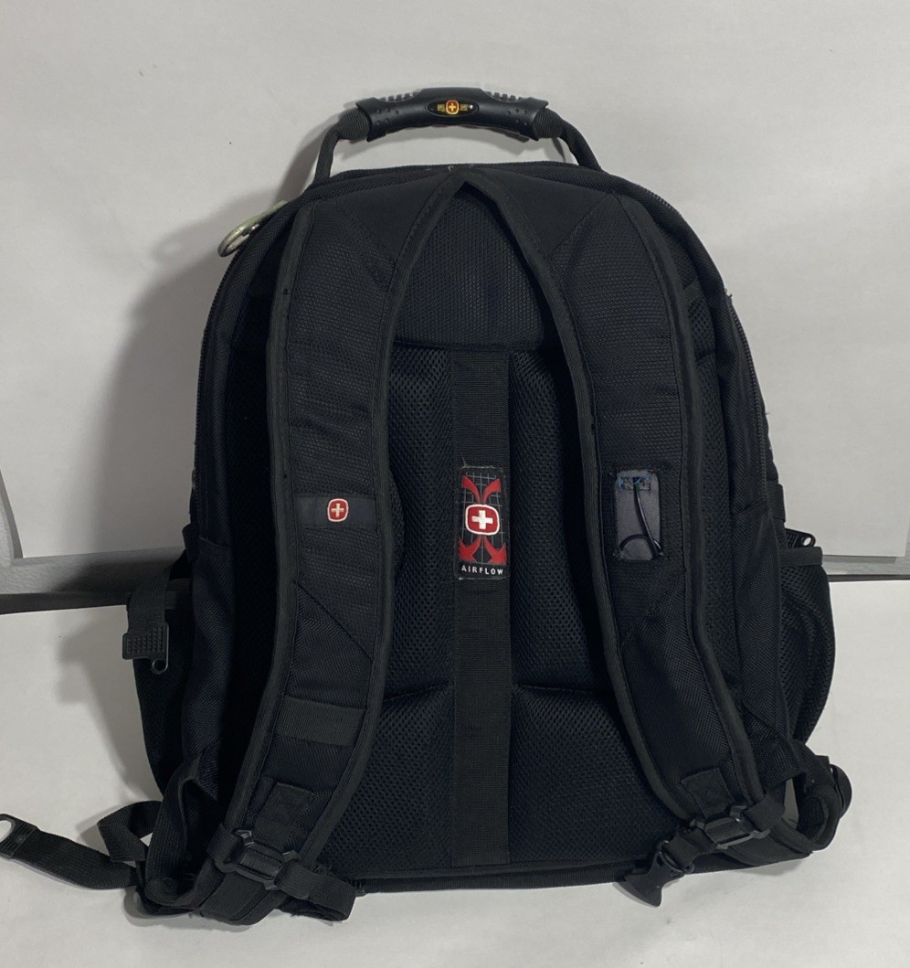 Swiss Gear Airflow Laptop Backpack Heavy Duty Travel Multi Pockets Black *READ*