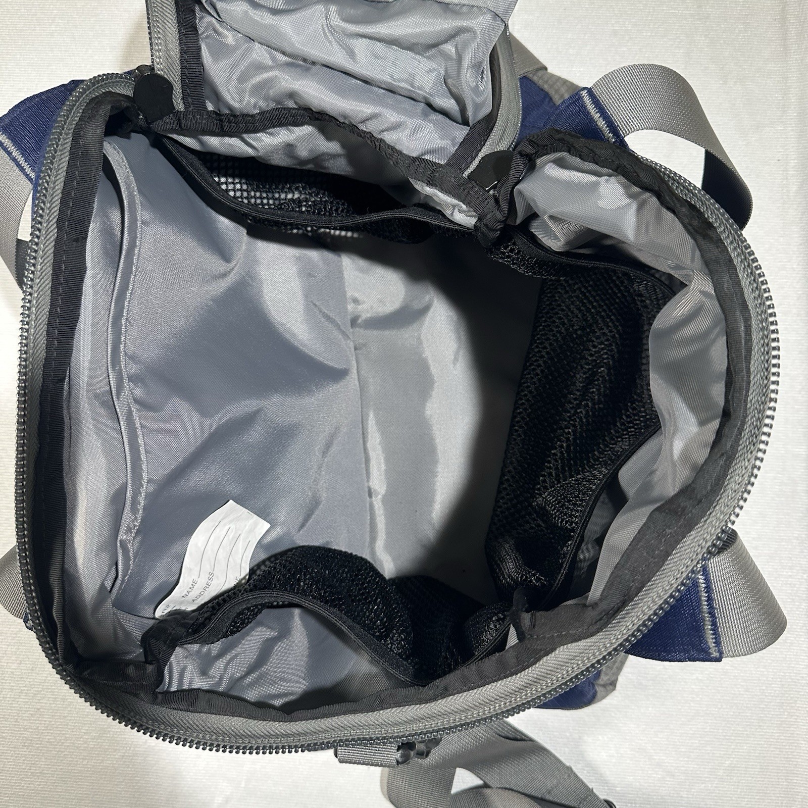 LL Bean Adventure Duffle Small Travel Bag Blue & Grey Cooler w insulated Pocket
