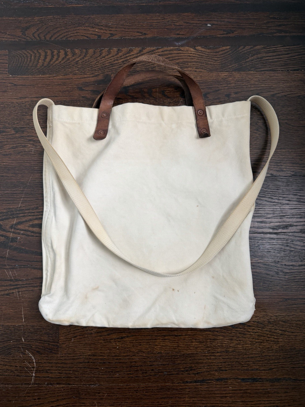 Ralph Lauren Double RL RRL Canvas Leather Tote Bag Rare RRL