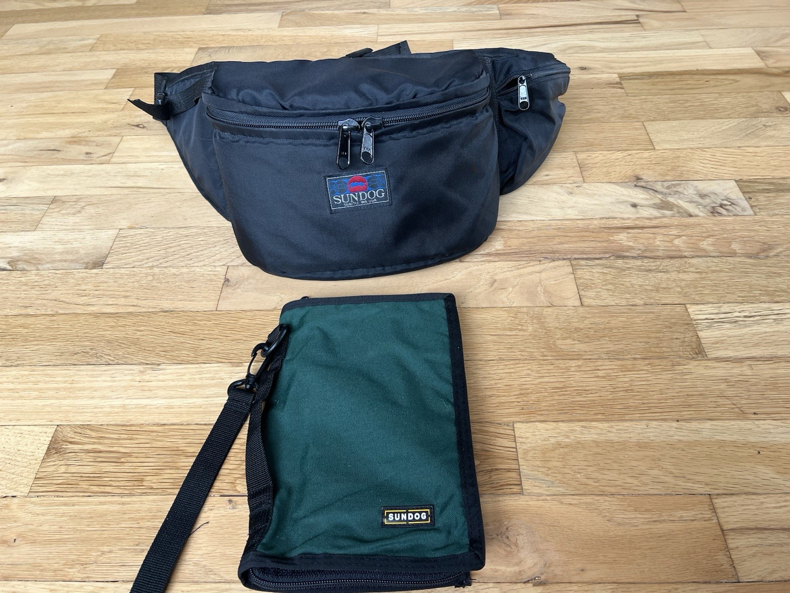 VTG SunDog Fanny Bag Green Belt Waist & Pouch djustable Outdoor Retro 90s USA