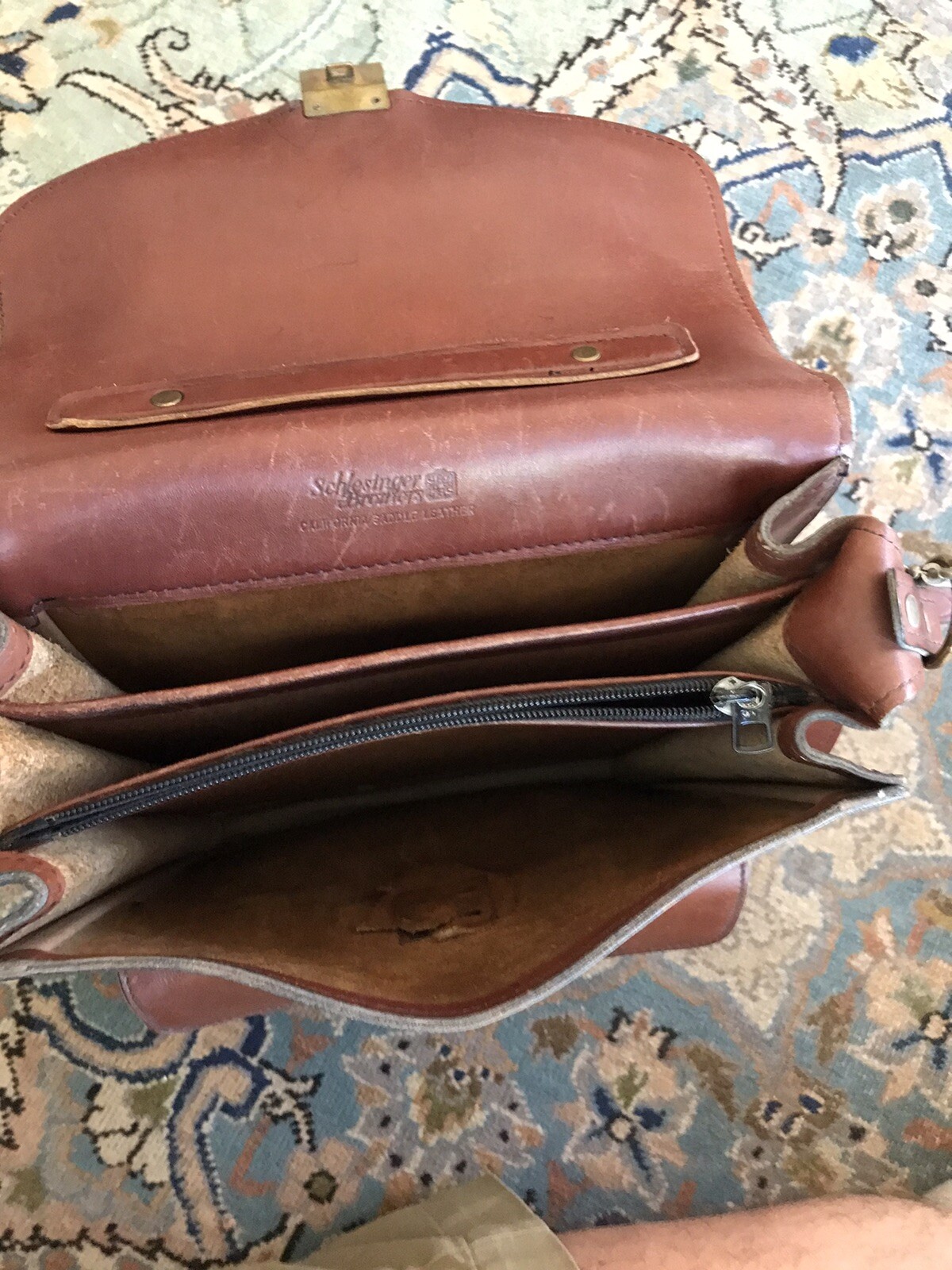 Schlesinger Saddle Leather Briefcase Messenger bag