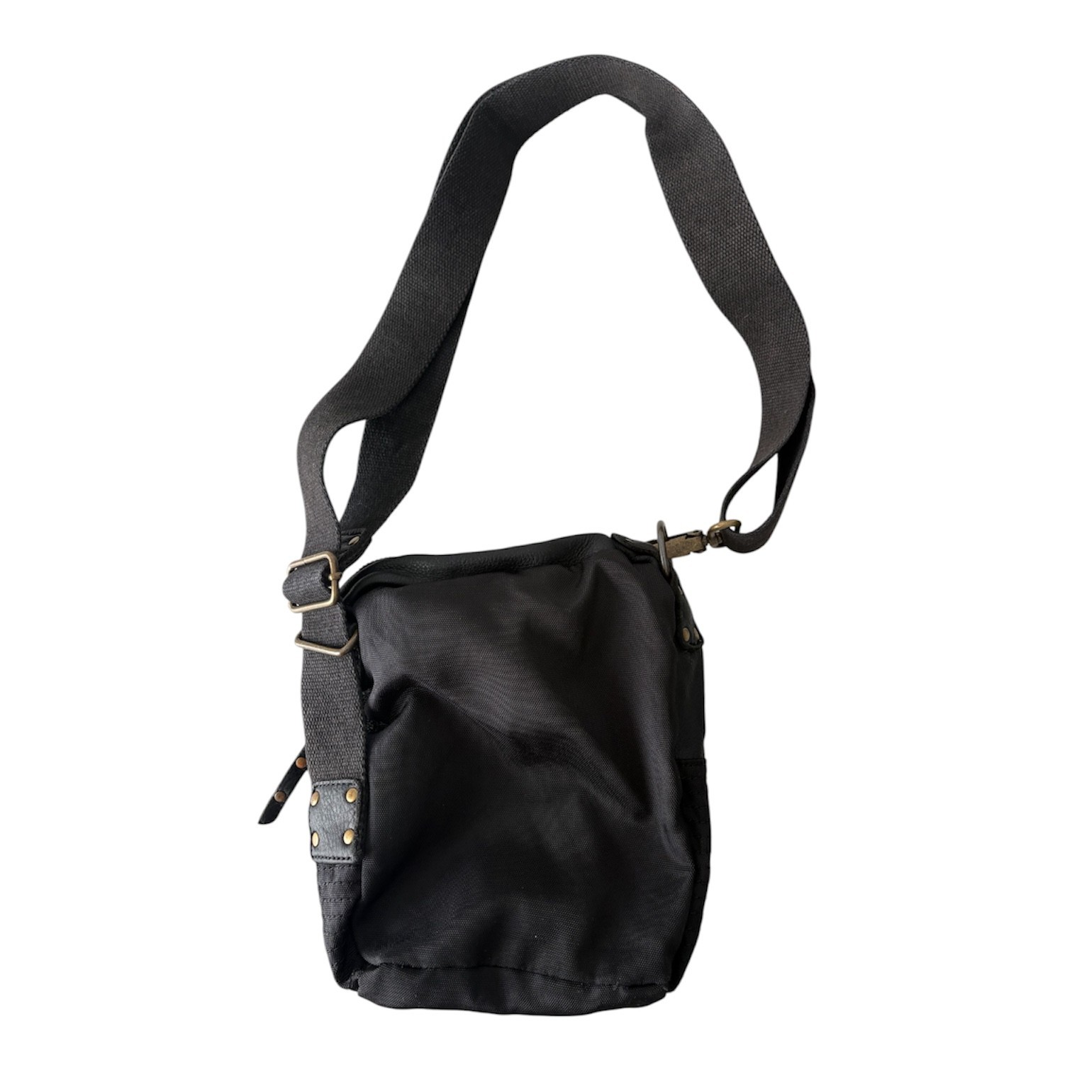 DIESEL Vintage Black Leather Small Crossbody Avant Garde Industrial City Rave