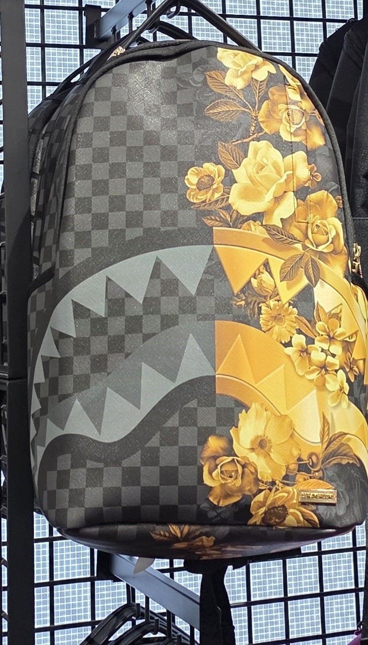 SPRAYGROUND LIMITED EDITION BACKPACK GOLD FLORAL REMIX SHARK ROSES METALLIC NEW