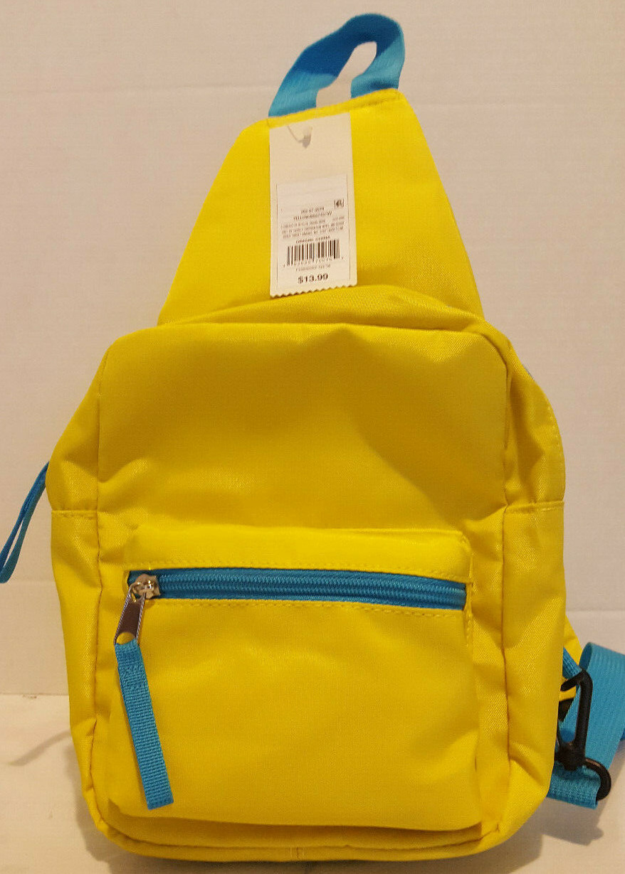 Cat & Jack Yellow Boys Shoulder Pack 2 Zipper Compartments Adjustable strap