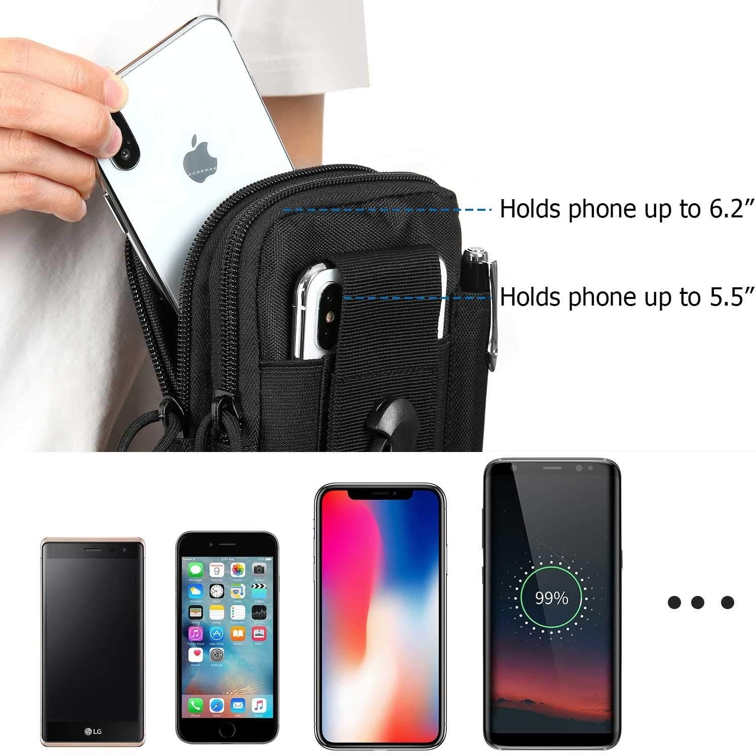 Tactical Molle Waist Bag Compact Utility Phone Pouch Holder for Smartphone Tools