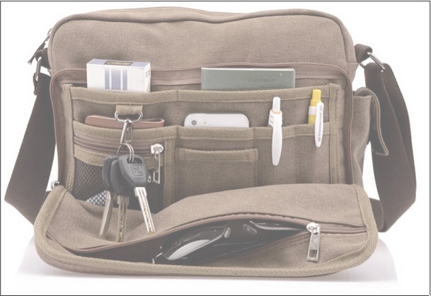 Men’s Multifunction Canvas One-shoulder Business Casual Bag – New w/Tags