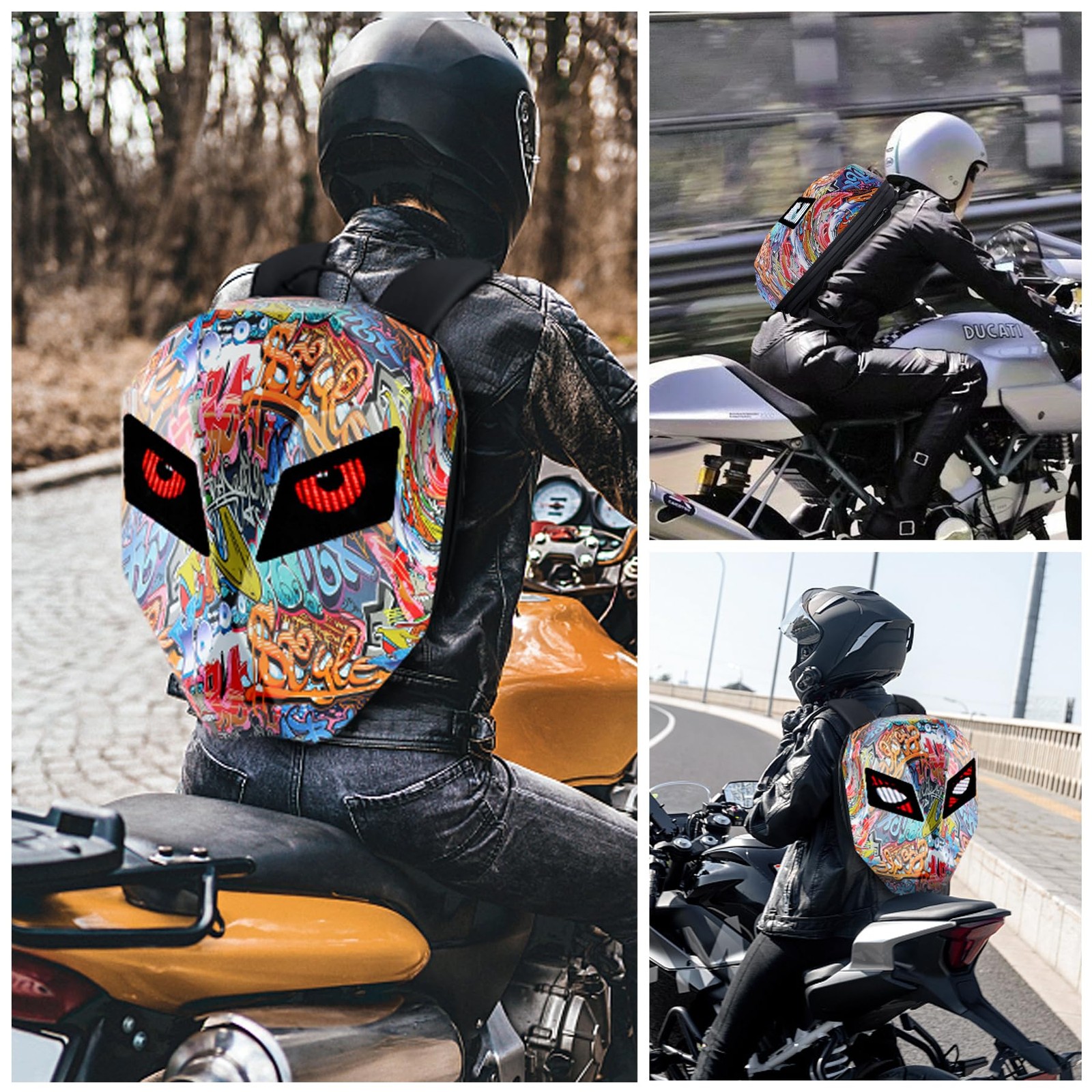 DABASHAN Motorcycle Backpacks 14.2 x 7.1 x 18.9 inches, Backpack(graffiti)