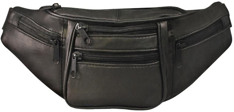 FANNY PACK GENUINE SOFT LAMBSKIN LEATHER WITH 6 ZIPPER COMPARTMENTS 48″ WAIST