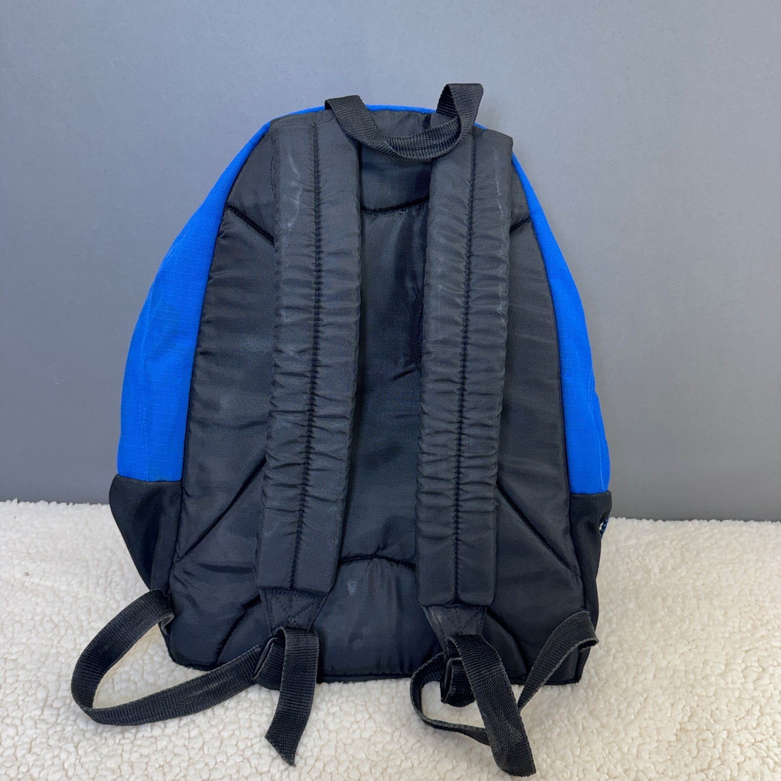 Vintage Eastpak Backpack Blue Black Two-Tone Retro 90s School Bag Gorpcore Y2K