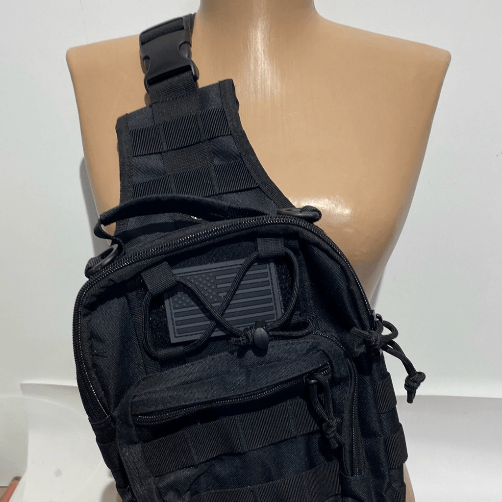 Men’s Black Detachable Strap Tactical Military Rover Slingback Shoulder Bag