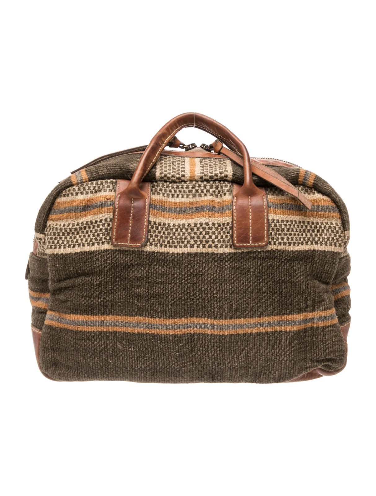 NWT, RRL Double RL, Ralph Lauren Woven Textile & Leather Duffel Bag