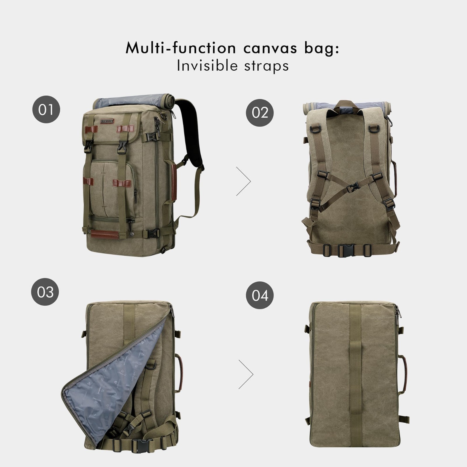 Vintage Canvas Travel Backpack for Men | 3-in-1 Convertible Laptop Bag, Airline