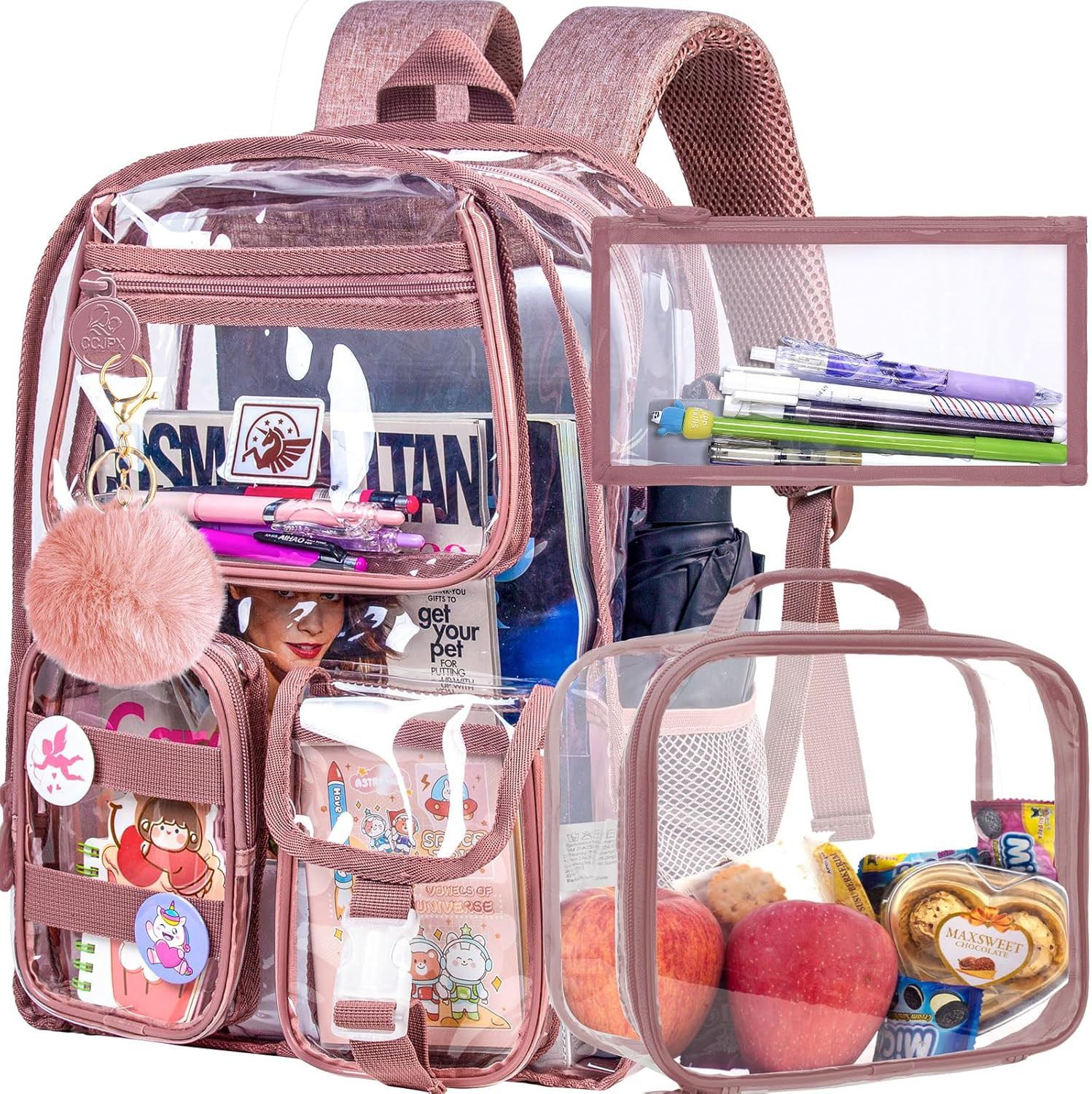 Clear Backpack, Heavy Duty Transparent Bookbag for Women and Men | Heavy Duty