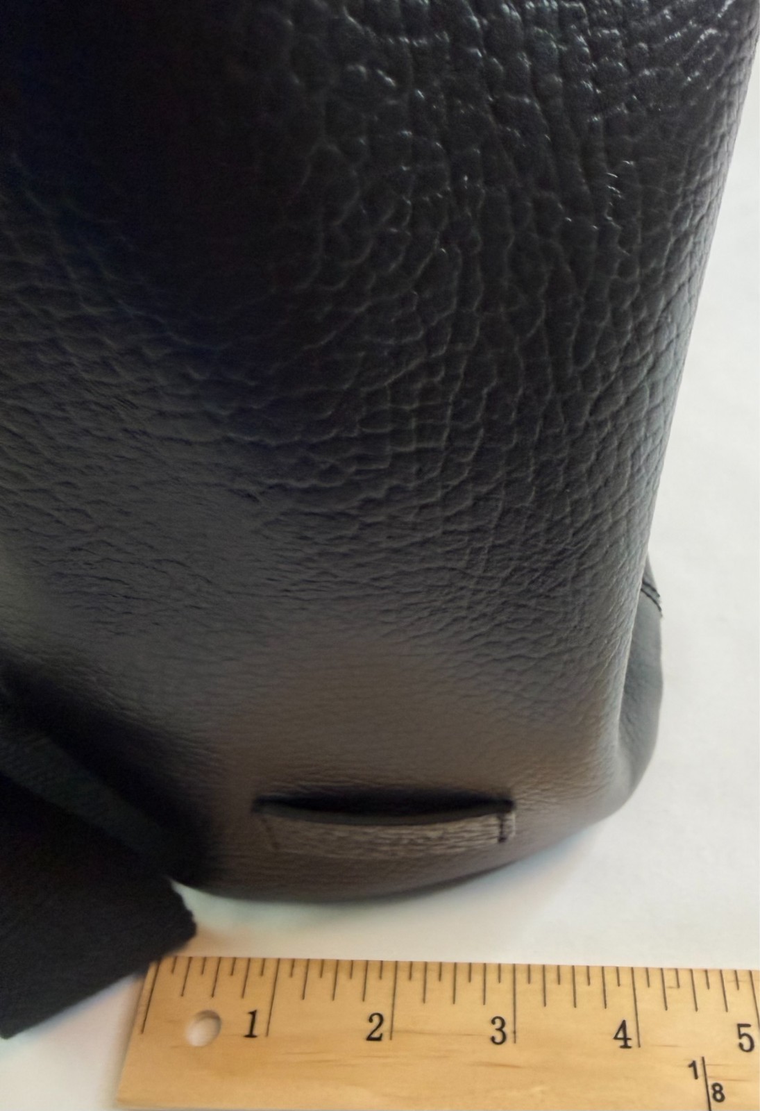 Cole Haan Black Pebbled Leather Backpack Drawstring Flap Laptop Travel Bag
