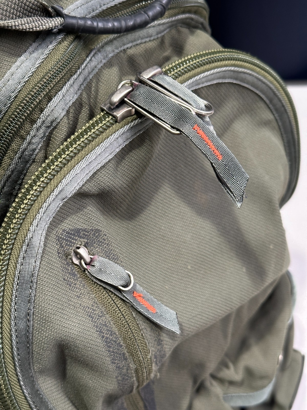 EMS Eastern Mountain Sports 100% Nylon Olive Green Multi-Pocket Pack Backpack