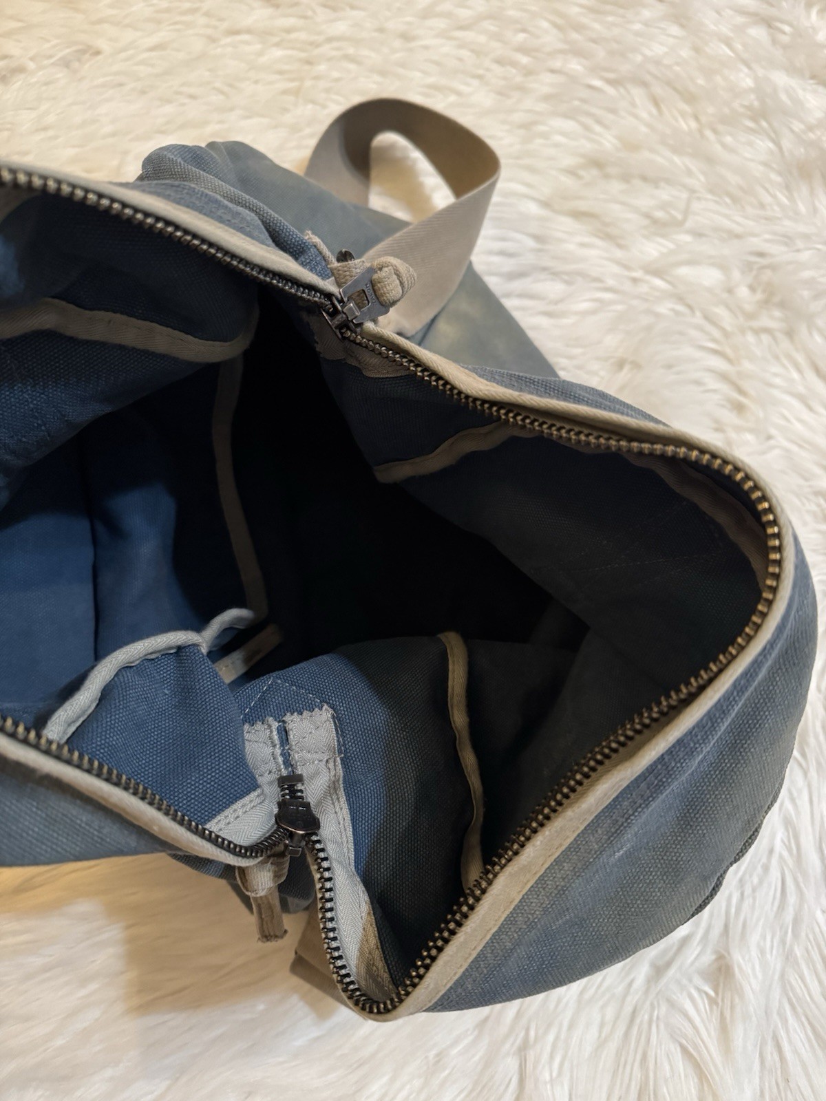 RRL Double RL Ralph Lauren Canvas Graphic Expedition Tote Bag Denim Blue
