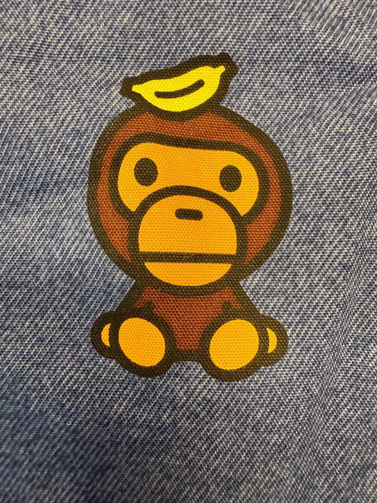 Bathing Ape BAPE Baby Milo Sanrio ‘Apes Just Wanna Have Fun’ Denim Pouch 10″x7.5