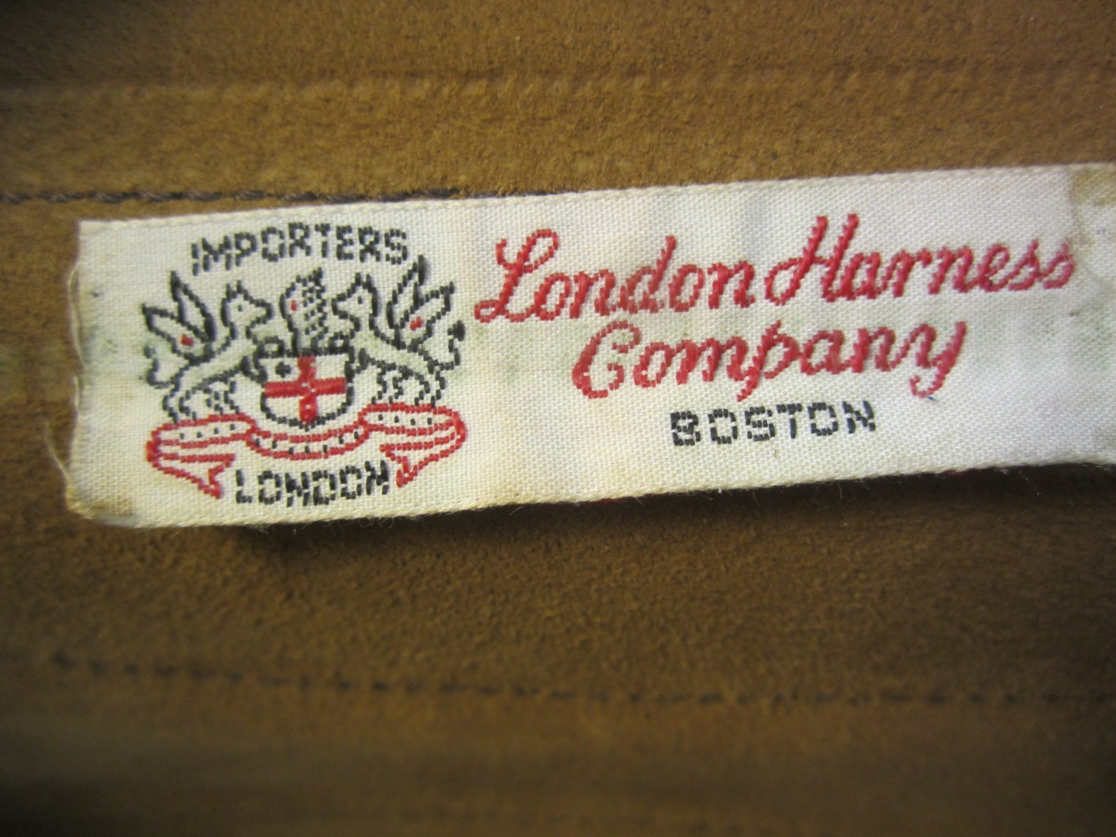 Vtg London Harness Co Boston Brown Tan Leather Suede Brief Case Handle Bag