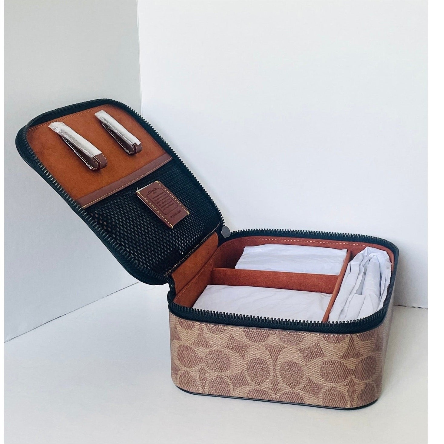Coach Tech Organizer CY392 Colorblock Signature Canvas Travel Case Khaki