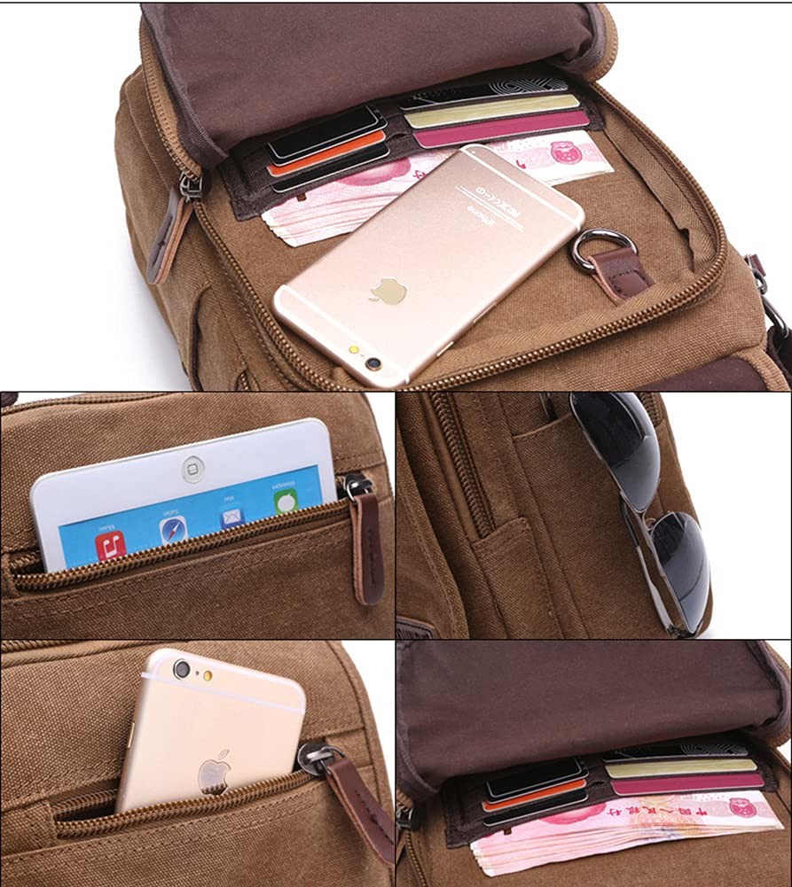 Small Canvas Messenger Bag For Men Ipad Outdoor Leisure (yellow)