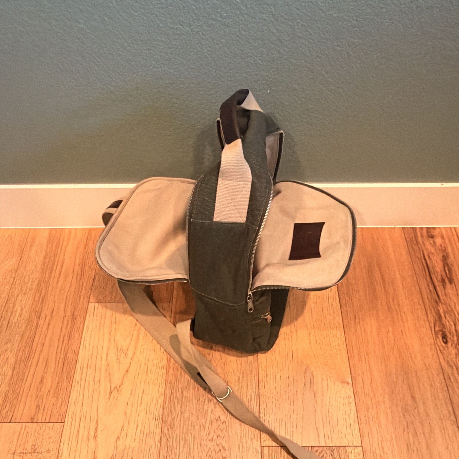 Shinola Canvas Backpack, Green & Beige