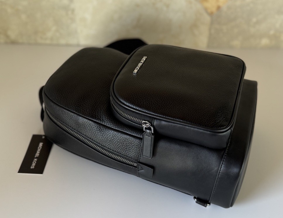 MICHAEL KORS COOPER COMMUTER SLING PACK LEATHER BACKPACK BLACK