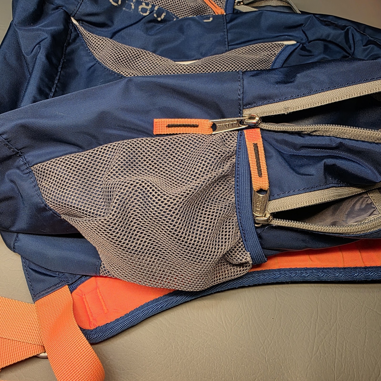 LL Bean Explorer Backpack Blue/Orange Hiking Bag Camping Outdoors Multi Compartm