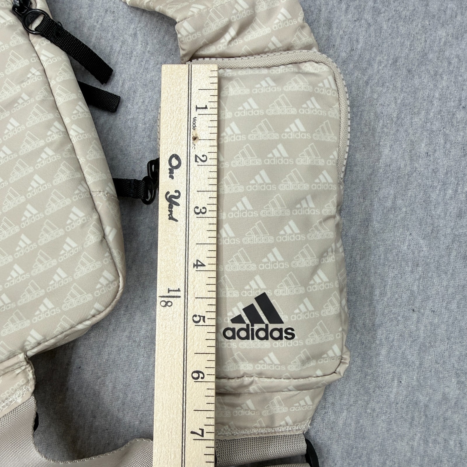 Adidas Essentials 2 Sling Crossbody Bag Beige All Over Mini Monogram Wonder Pack
