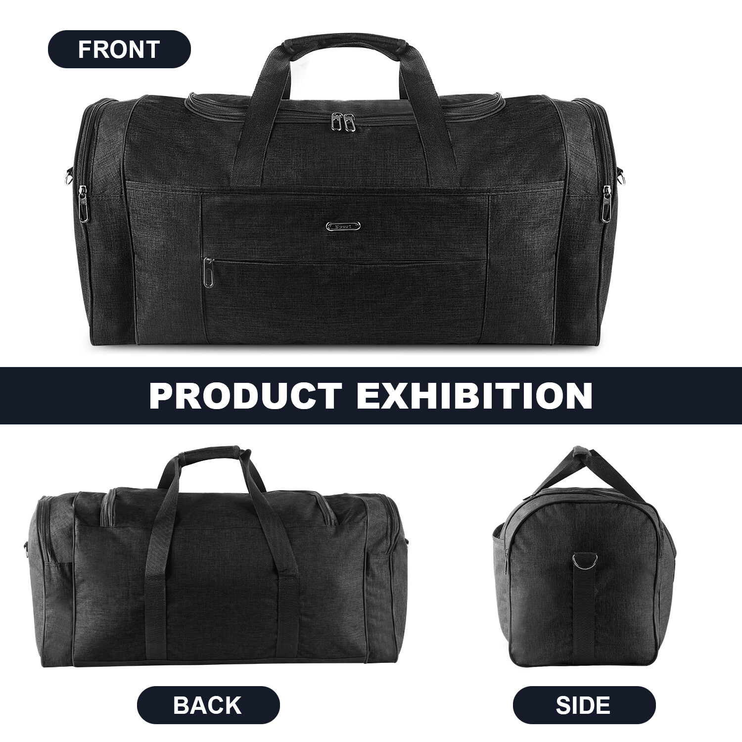 92L Military Canvas Gym Duffle Bag-Heavy-Duty Travel Luggage with Shoulder Strap