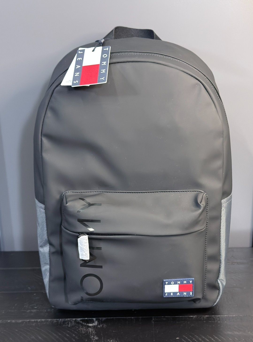 Tommy Jeans Black Gray Backpack Laptop Bag NWT