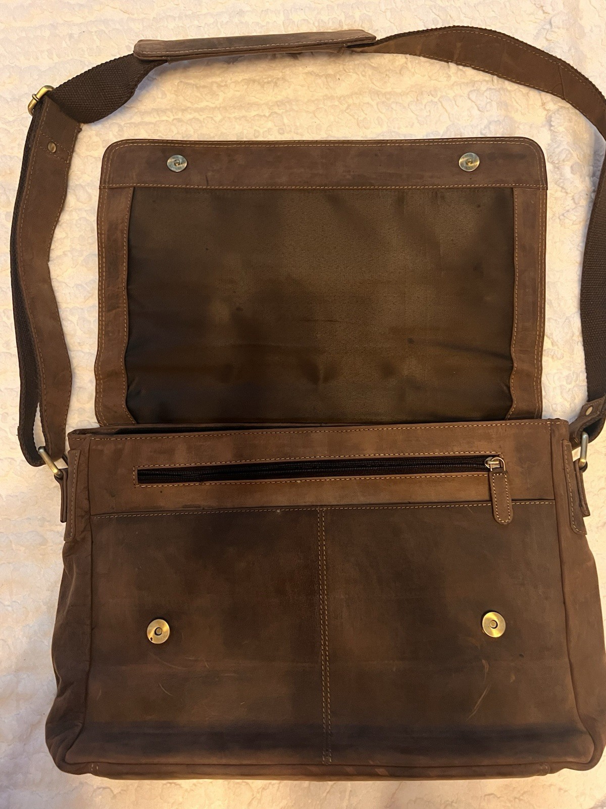 Valenchi Brown Messenger Bag for Men Magnetic Zip Adjustable Strap Inner Pockets