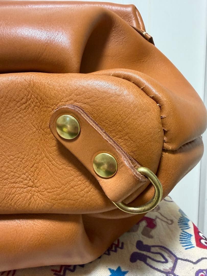 HERZ naughty backpack M camel soft leather 24cm 9.4in cushion strap chest belt F
